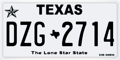 TX license plate DZG2714