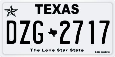 TX license plate DZG2717