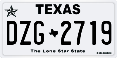 TX license plate DZG2719