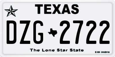 TX license plate DZG2722