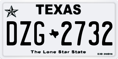 TX license plate DZG2732