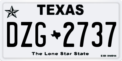 TX license plate DZG2737