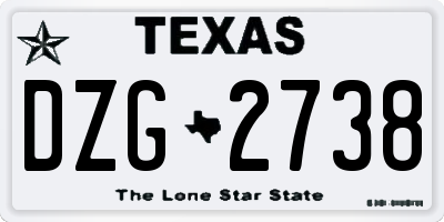 TX license plate DZG2738