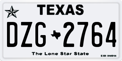 TX license plate DZG2764