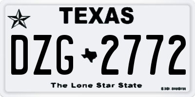 TX license plate DZG2772