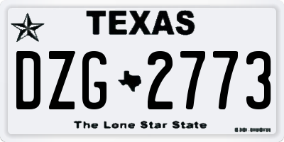TX license plate DZG2773