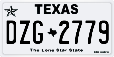 TX license plate DZG2779