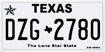 TX license plate DZG2780