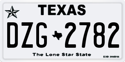 TX license plate DZG2782