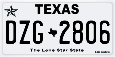 TX license plate DZG2806