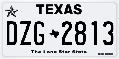 TX license plate DZG2813