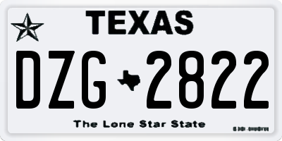 TX license plate DZG2822