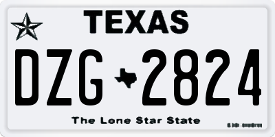 TX license plate DZG2824