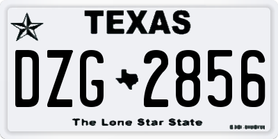 TX license plate DZG2856
