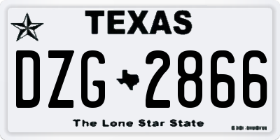 TX license plate DZG2866