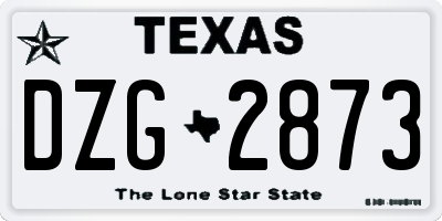 TX license plate DZG2873