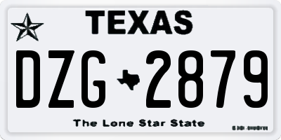 TX license plate DZG2879