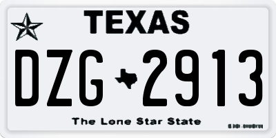 TX license plate DZG2913