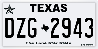TX license plate DZG2943