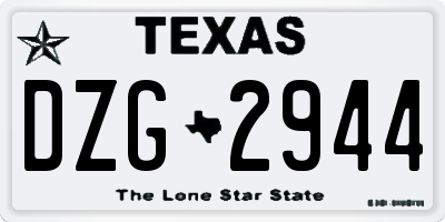 TX license plate DZG2944