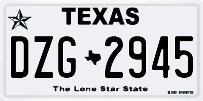 TX license plate DZG2945