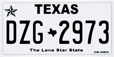 TX license plate DZG2973