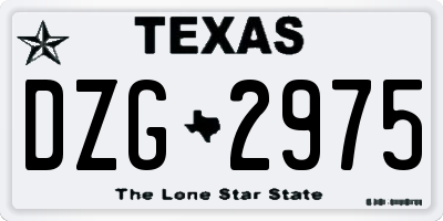 TX license plate DZG2975
