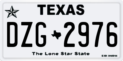 TX license plate DZG2976
