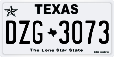 TX license plate DZG3073