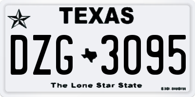TX license plate DZG3095