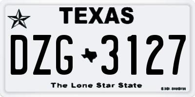 TX license plate DZG3127