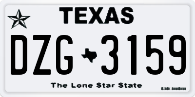 TX license plate DZG3159
