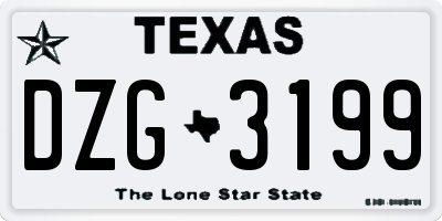TX license plate DZG3199