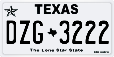 TX license plate DZG3222