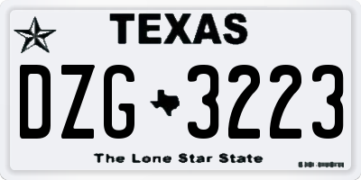 TX license plate DZG3223