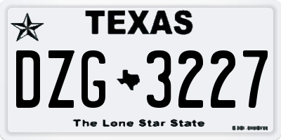 TX license plate DZG3227