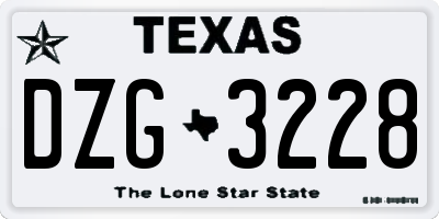 TX license plate DZG3228