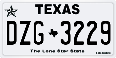 TX license plate DZG3229