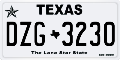 TX license plate DZG3230