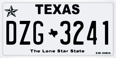TX license plate DZG3241