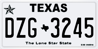 TX license plate DZG3245