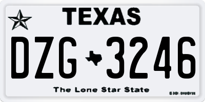 TX license plate DZG3246