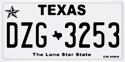 TX license plate DZG3253