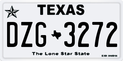 TX license plate DZG3272