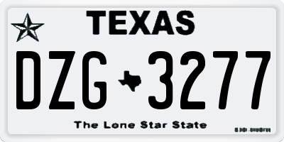 TX license plate DZG3277