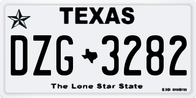 TX license plate DZG3282
