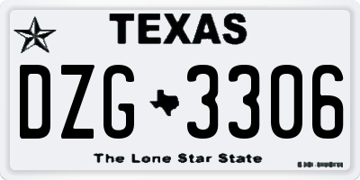 TX license plate DZG3306