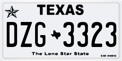 TX license plate DZG3323