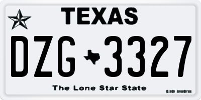 TX license plate DZG3327