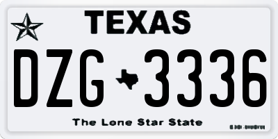 TX license plate DZG3336